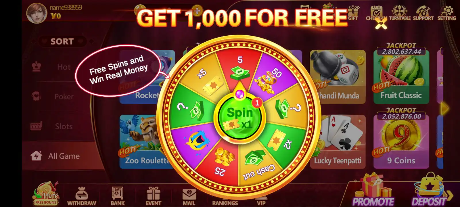 Get 1000 PKR Free Bonus